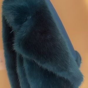 Teal Micheal Kors Fur Coat